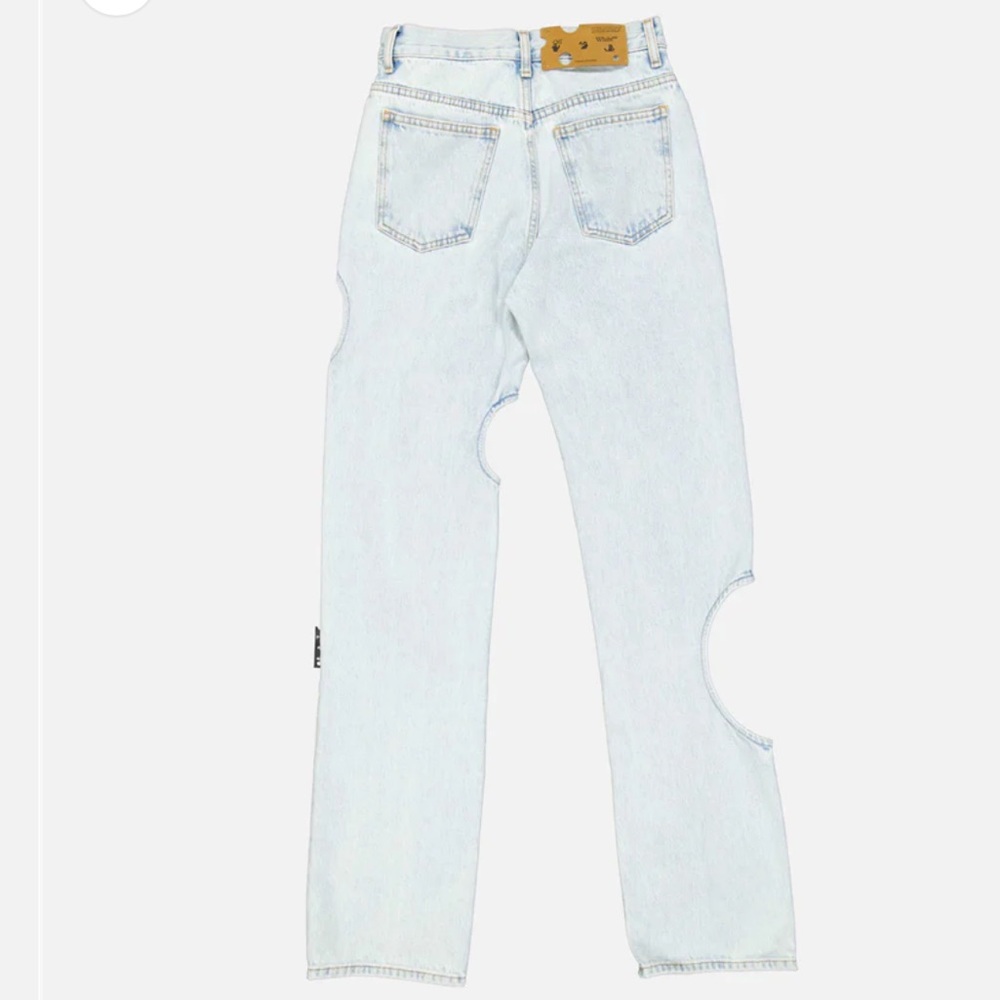 Off White Meteor Cut-Out Light Blue Women's Jeans - Picture 6 of 12